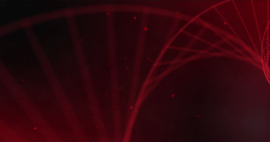Abstract Red DNA Strand Design on Black Background