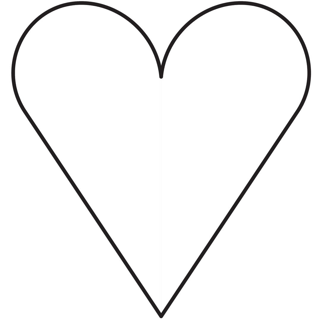 Minimalist White Heart on Transparent Background