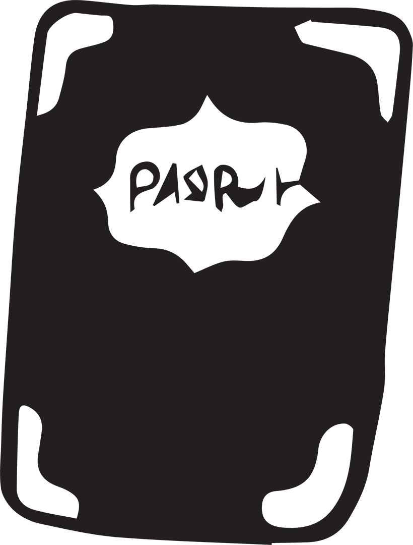 Abstract transparent text on black rectangle design