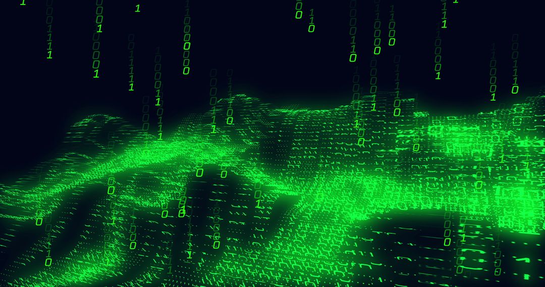 Abstract Binary Code Data Flow in Virtual Matrix - Free Images, Stock Photos and Pictures on Pikwizard.com