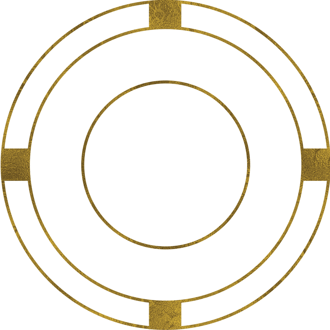 Intricate Geometric Golden Pattern on Transparent Background