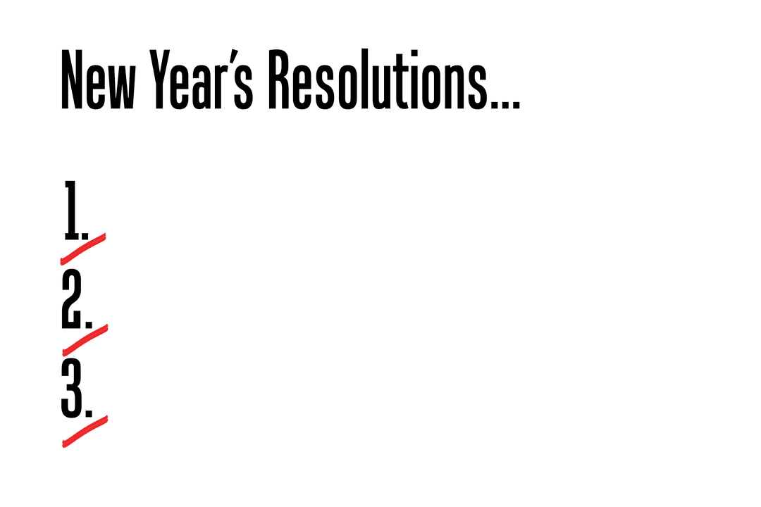 New Year's Resolutions and Goals List on Transparent Background