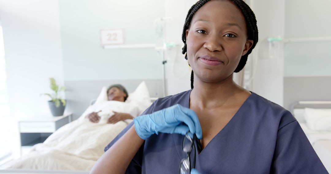 Confident African Nurse Ready for Duty in Hospital Ward - Free Images, Stock Photos and Pictures on Pikwizard.com