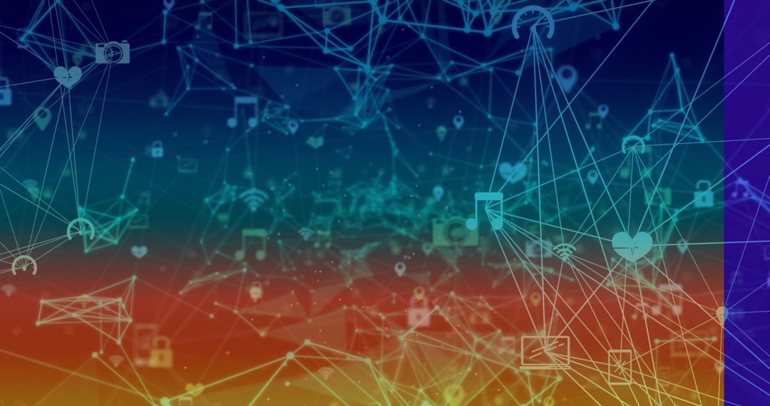 Digital Connectivity and Cyber Security Network with Tech Icons