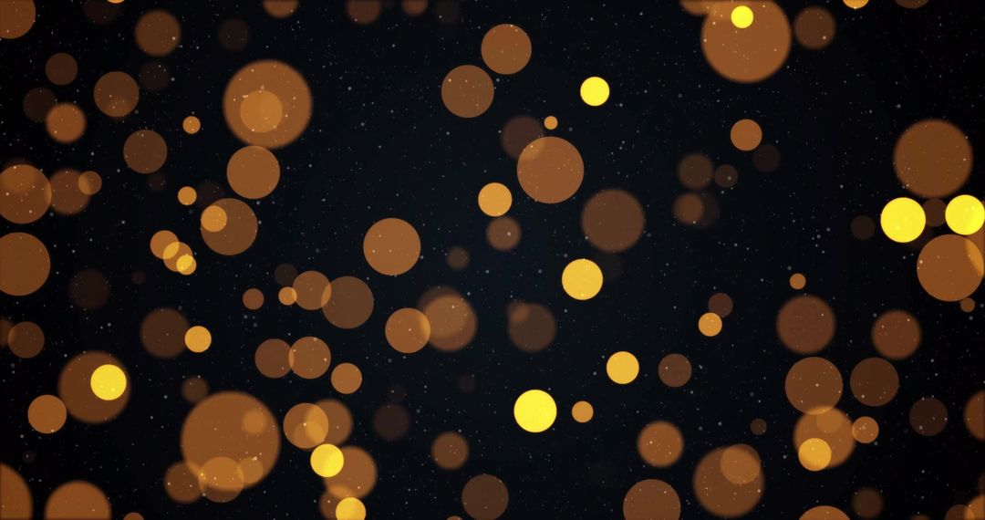 Golden Bokeh Light Spots on Dark Background Abstract