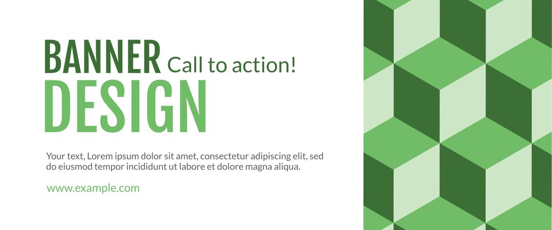 Modern Banner Design with Green Geometric Pattern