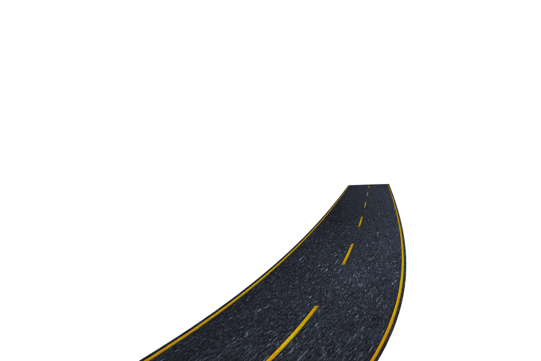 Curving Road Pathway on Transparent Background