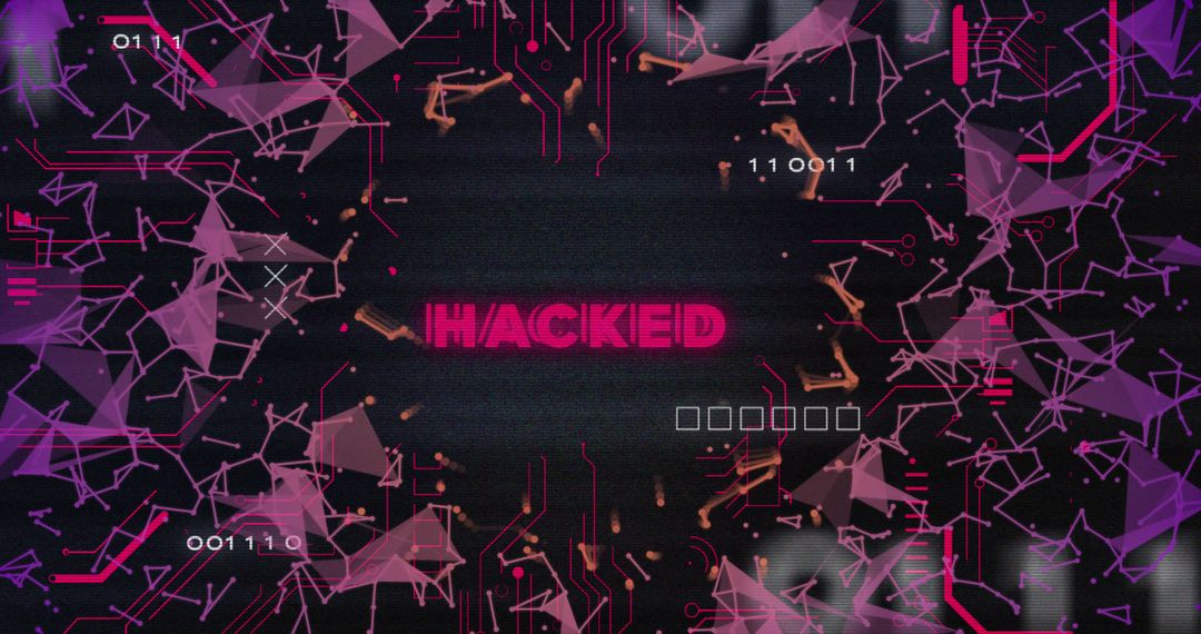 Cybersecurity Breach Concept with Hacked Text