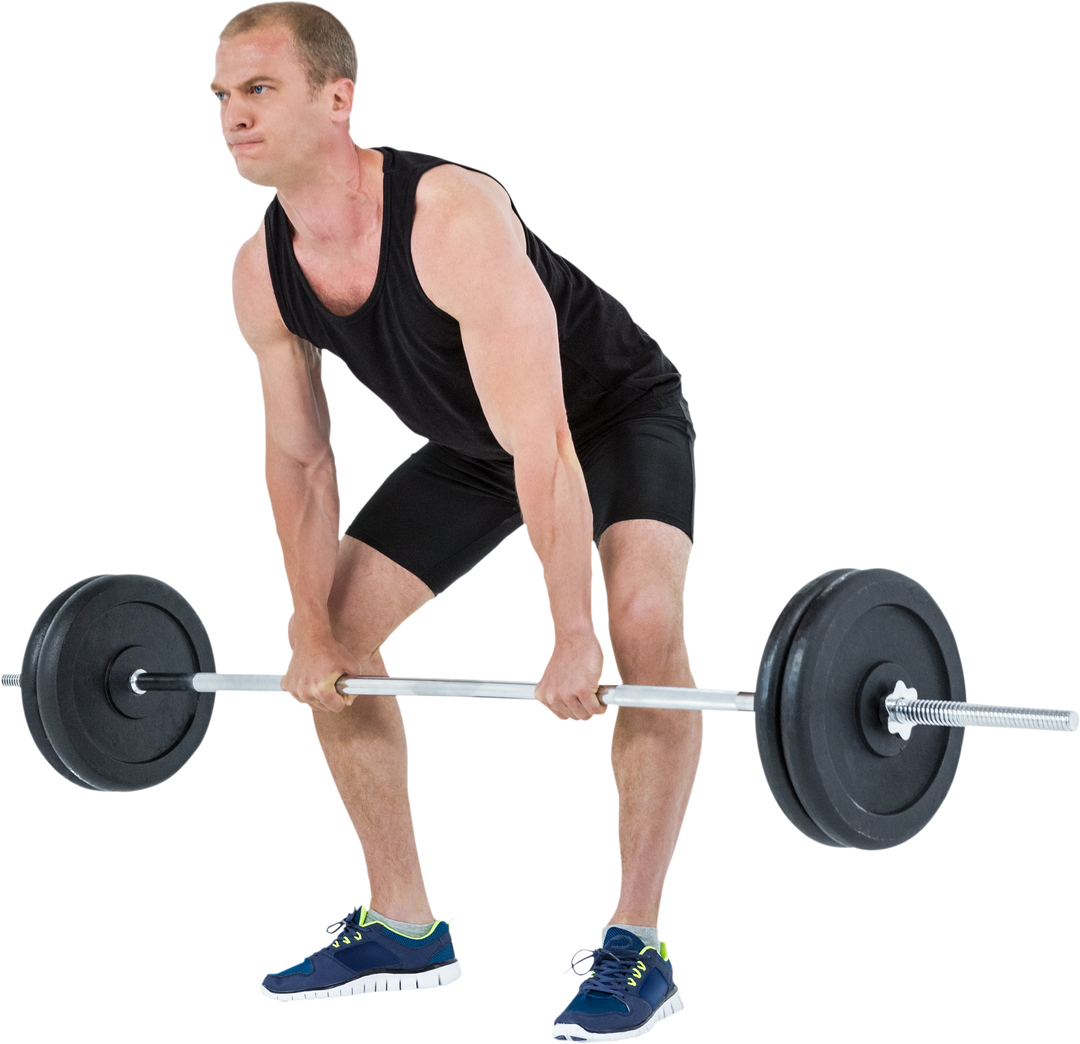 Athletic Man Lifting Barbell on Transparent Background - Download Free Stock Images Pikwizard.com