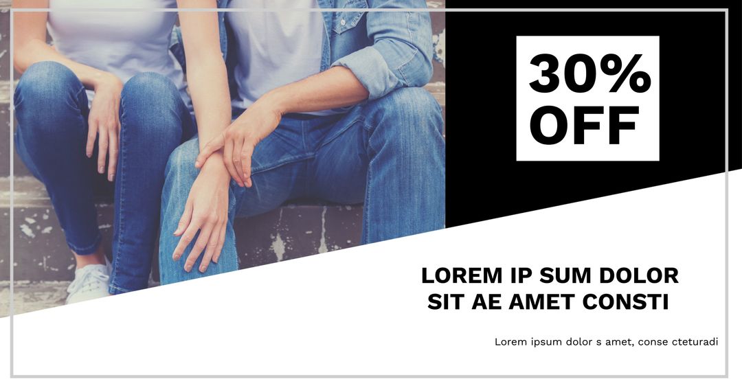 Casual Sale Promotion with Friendship Theme and Bold Discount Offer