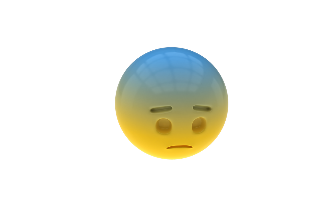 3D Transparent Tensed Smile Emoji Facing Viewer - Download Free Stock Images Pikwizard.com