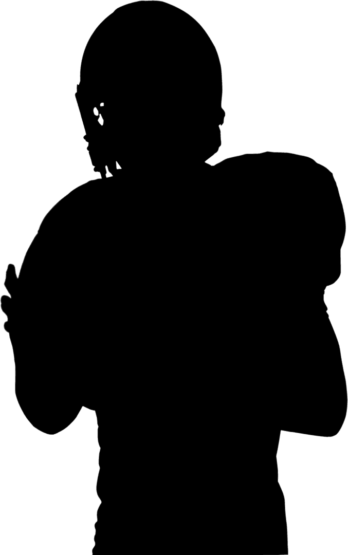 Transparent American Football Player in Lockdown Posture