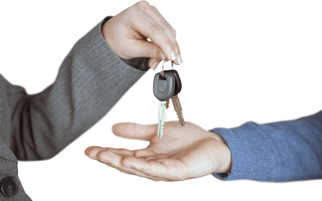 Transparent Hands Giving and Receiving Keys