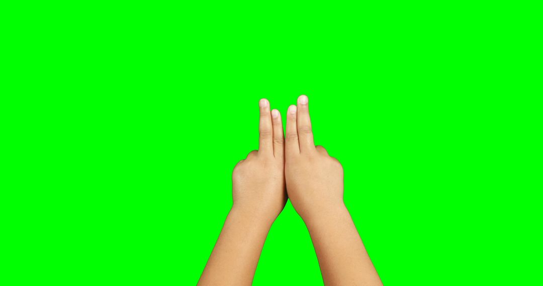 Hand Gesture with Two Fingers Together on Green Screen - Free Images, Stock Photos and Pictures on Pikwizard.com