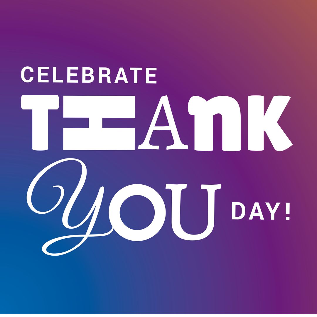 Celebrate Thank You Day Poster on Colorful Gradient Background