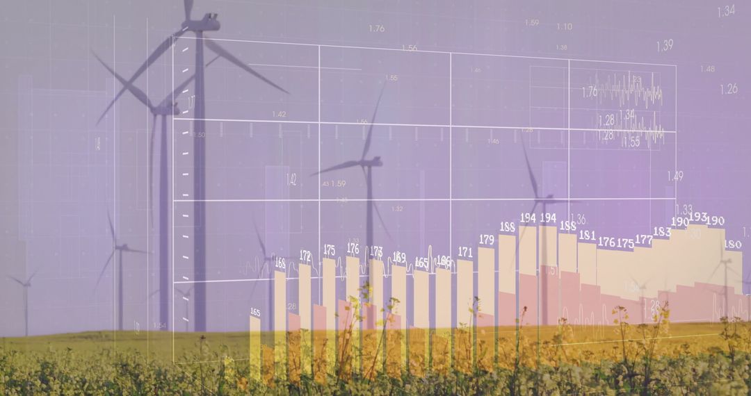 Renewable Energy Analytic Overlay Turbines Digital Visualization