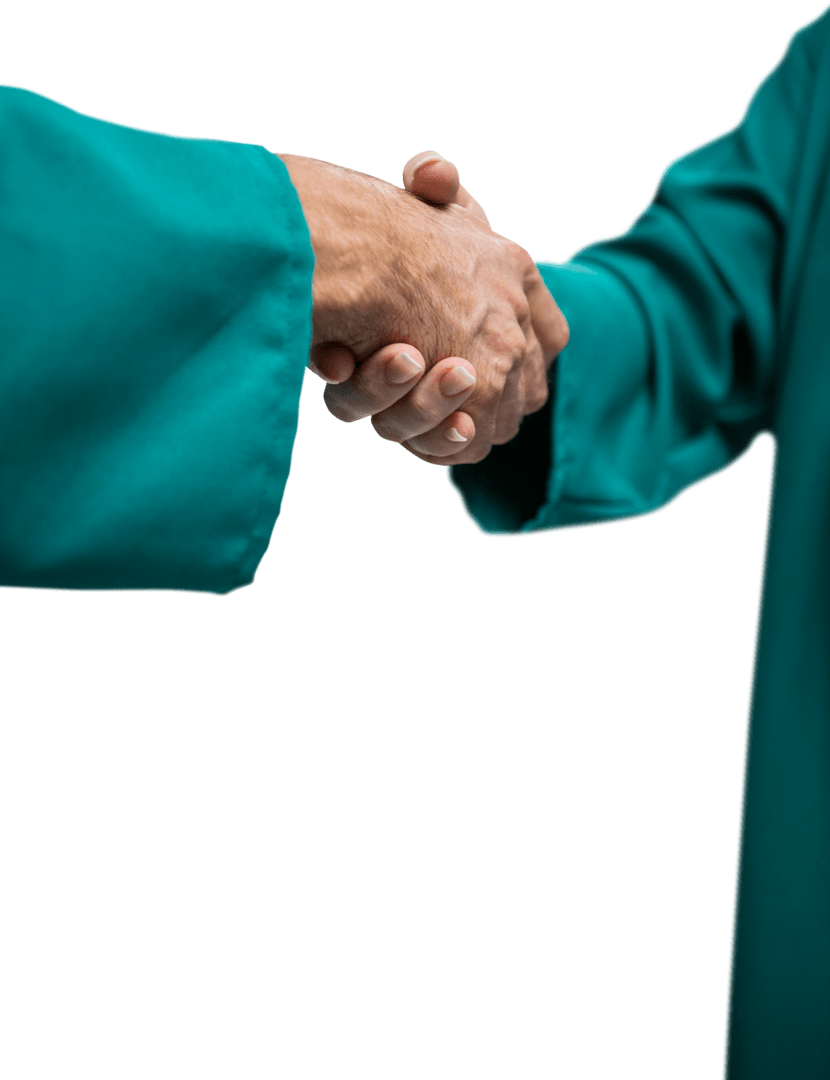 Doctors Shaking Hands in Collaboration Transparent Background