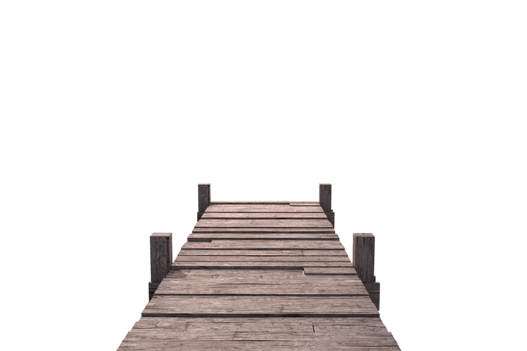 Wooden Deck Path Leading Nowhere with Transparent Background