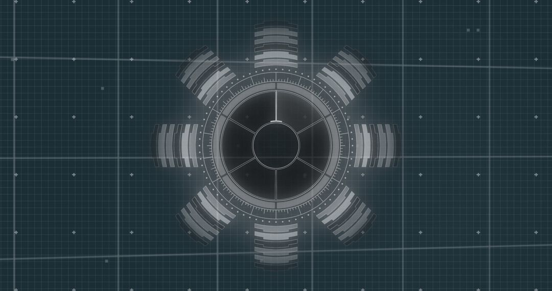 Futuristic data processing interface with scanning element