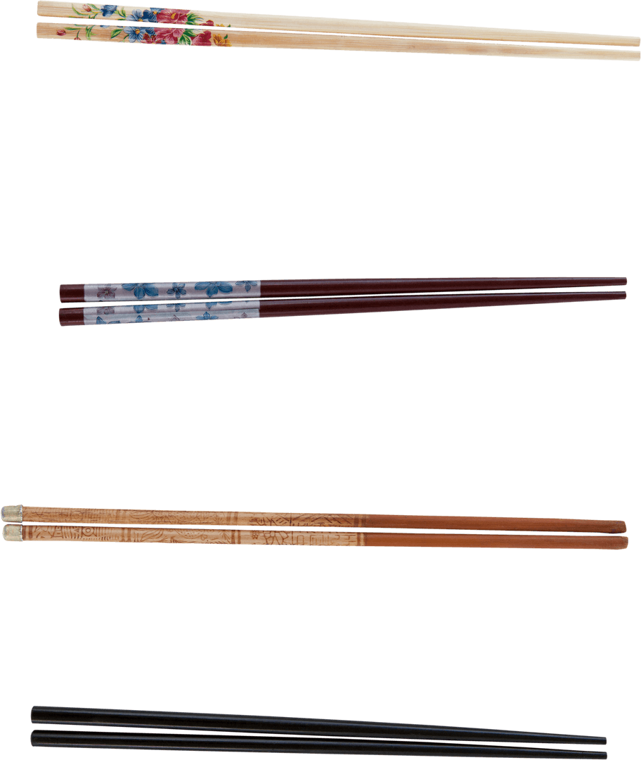 Array of Decorative Transparent Chopsticks Evaluating Detailed Craftsmanship