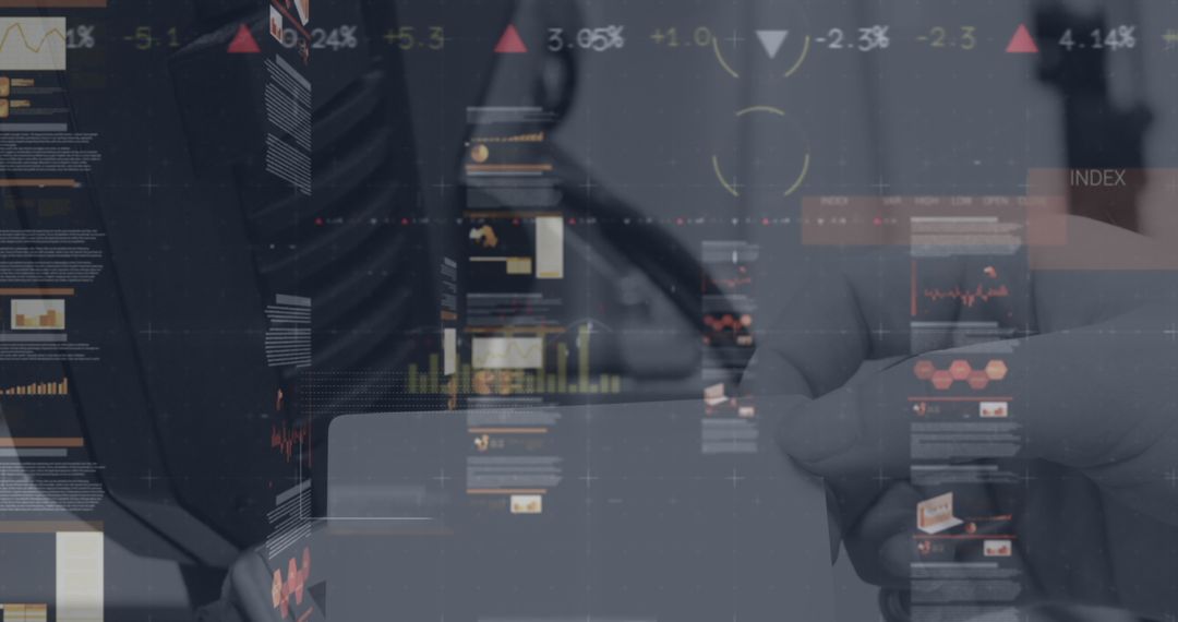 Digital Payment Concept with Statistical Data Overlay