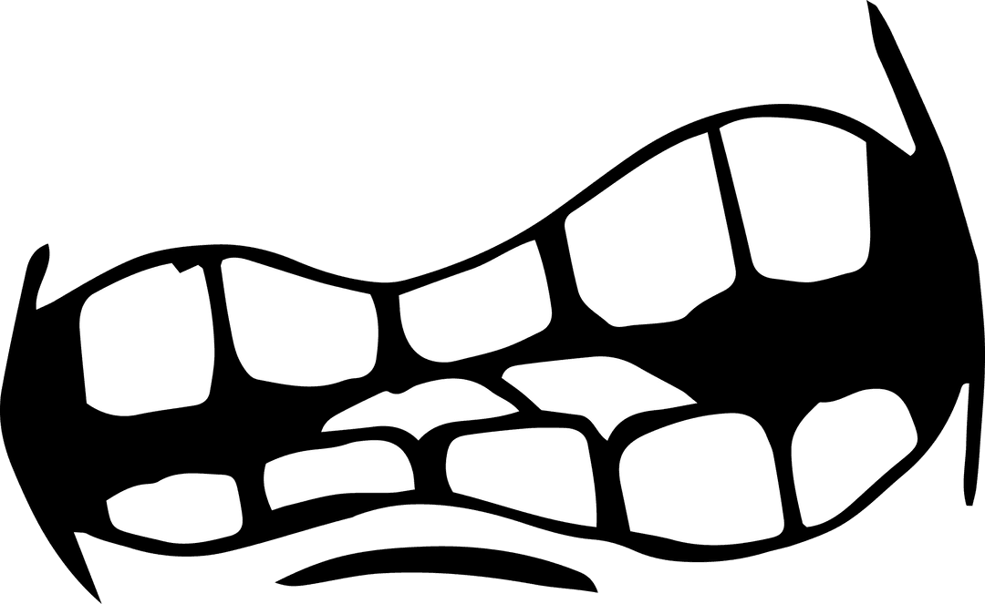 Angry Mouth Illustration on Transparent Background