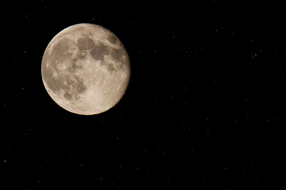 Glowing Full Moon in Starry Night Sky - Free Images, Stock Photos and Pictures on Pikwizard.com