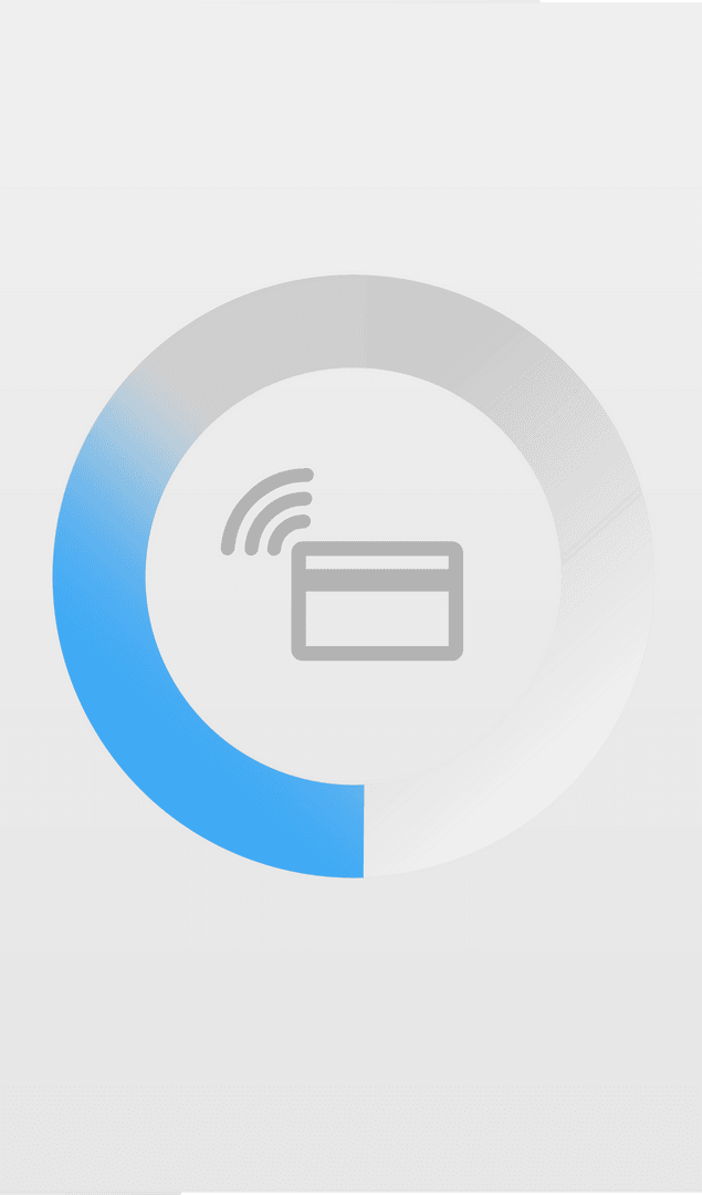 Transparent Circle with Credit Card Icon for Cashless Payments