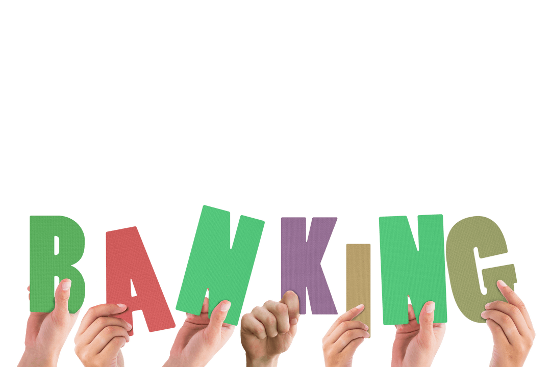 Hands Holding Ranking Text on Transparent Background for Leadership Concept