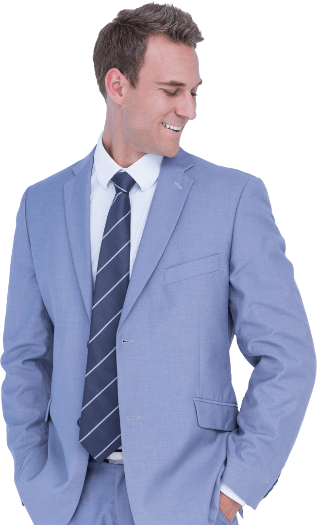 Confident Caucasian Businessman in Suit Isolated Transparent