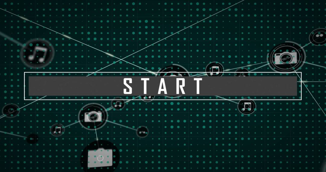 Digital Start Button and Network Connections Background Vector
