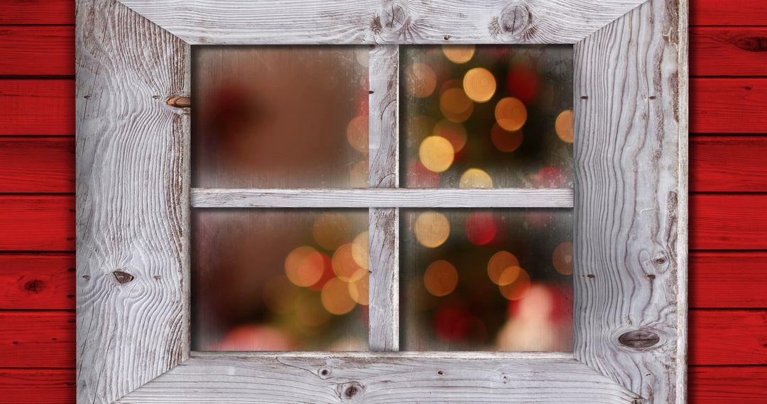 Christmas Tree Through Rustic Frosted Window - Free Images, Stock Photos and Pictures on Pikwizard.com