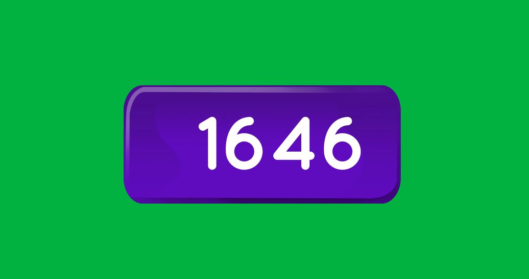 Purple Number Box on Green Background with 1646