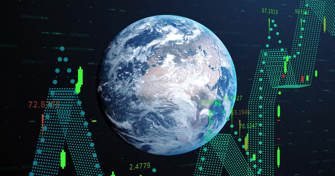 Globe with Digital Market Graph Trends