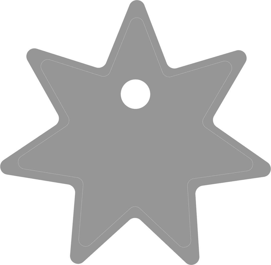 Gray Star Icon on Transparent Background for Mock-up and Design