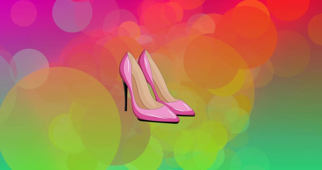 Stylish Pink High Heels with Vibrant Colorful Background - Free Images, Stock Photos and Pictures on Pikwizard.com