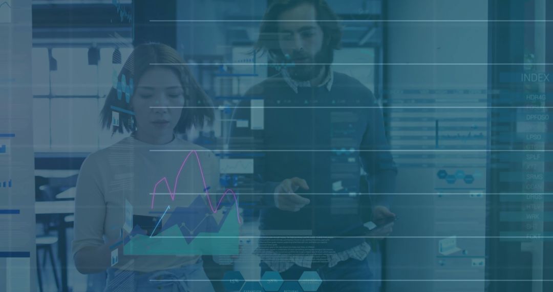 Data Analysis in Modern Office with Diverse Professionals