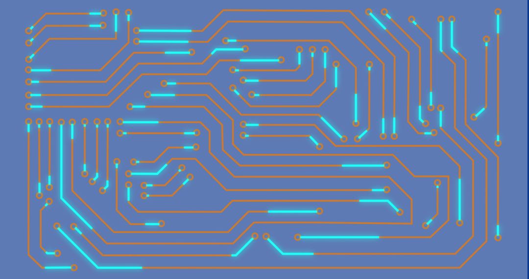 Digital Circuit Board with Illuminated Pathways Theme