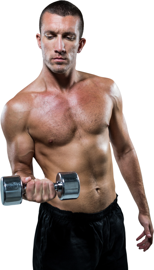 Transparent Confident Athlete Lifting Dumbbell - Download Free Stock Images Pikwizard.com