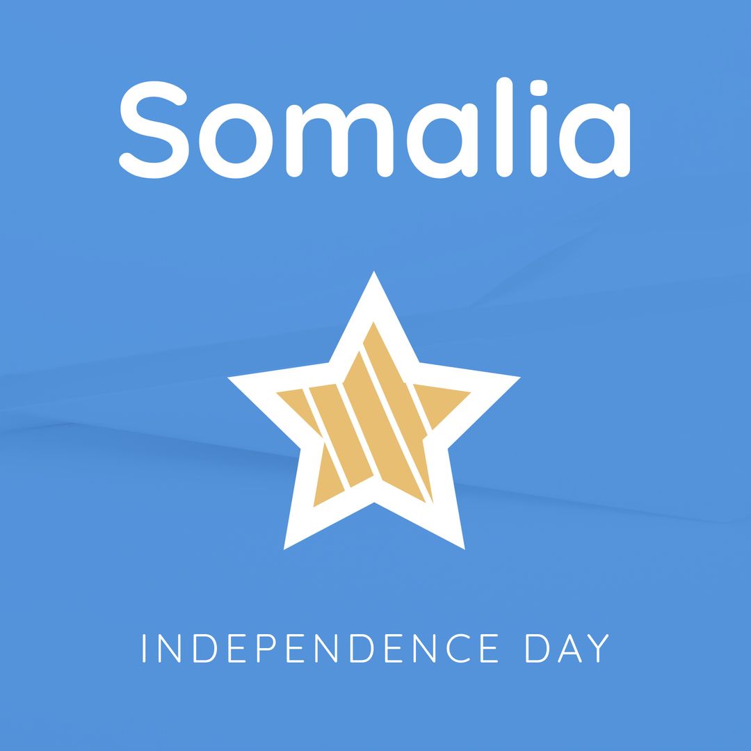 Somalia Independence Day Celebration Banner with Star