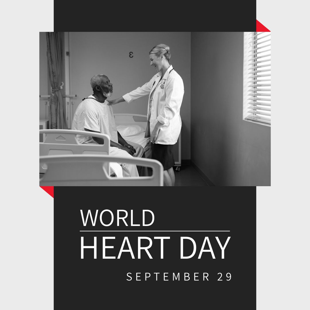 World Heart Day Poster with Doctor and Patient Interaction - Download Free Stock Templates Pikwizard.com