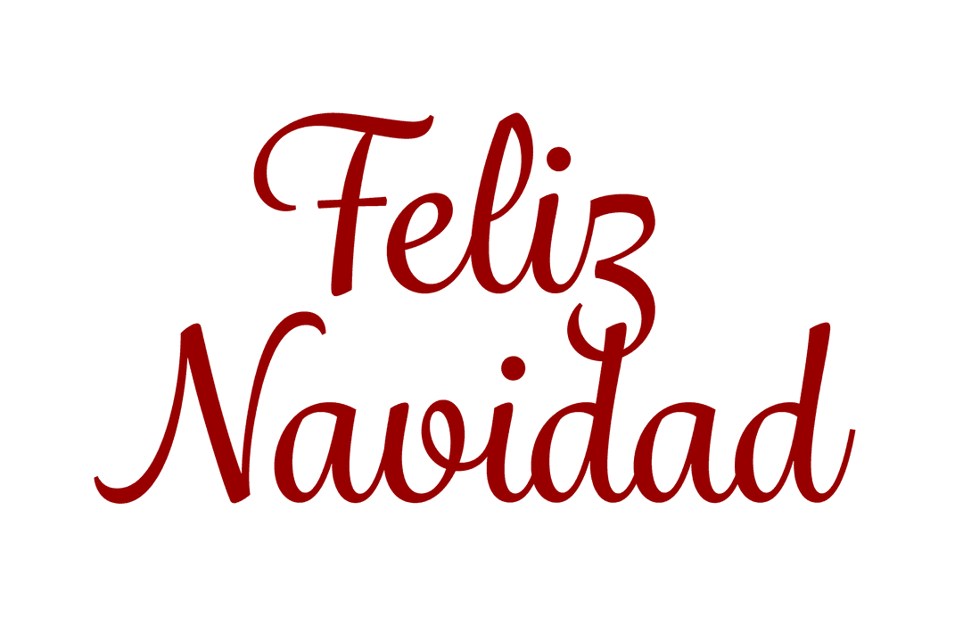 Feliz Navidad Text on Transparent Background for Festive Design