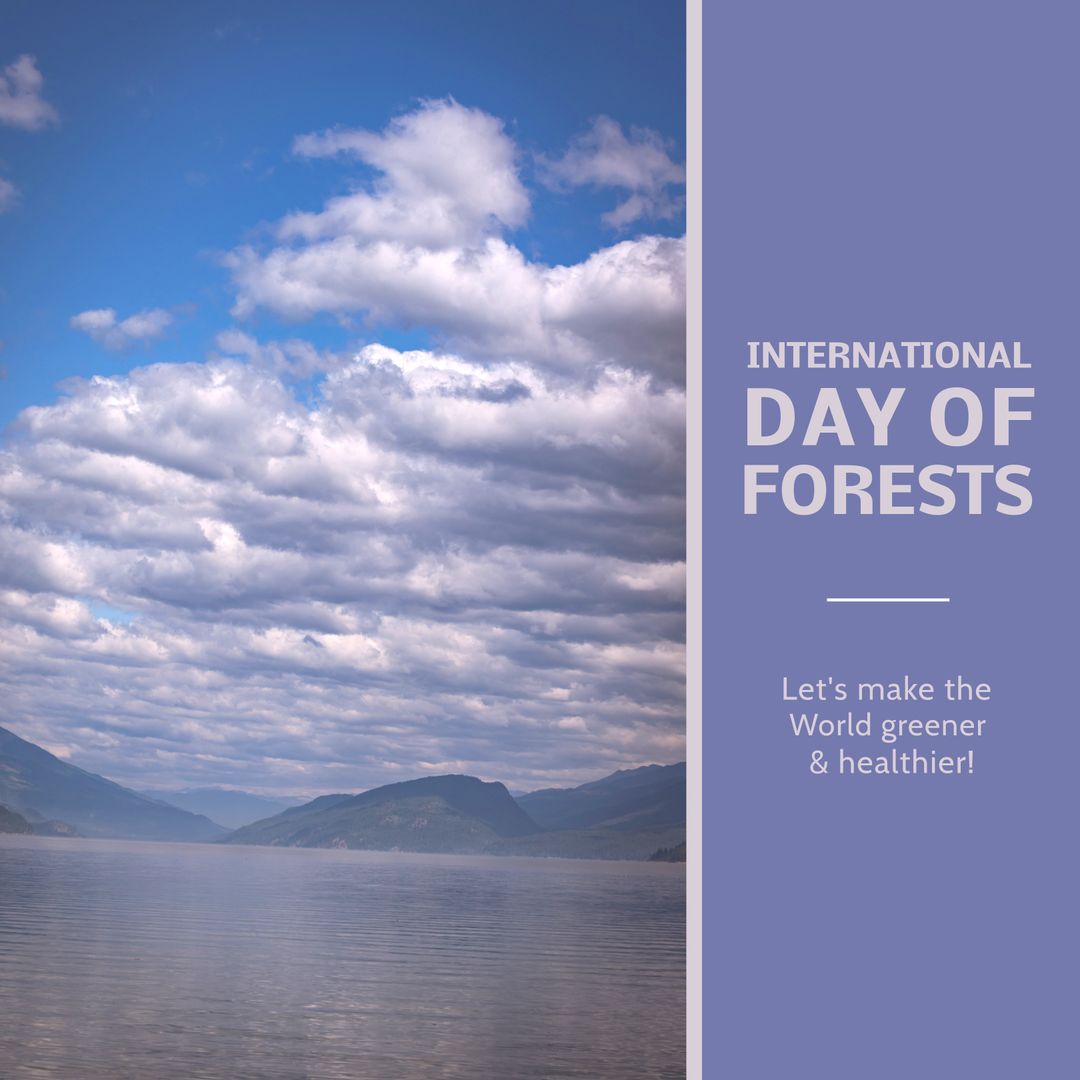 Serene Lake Under Cloudy Sky Promoting Environmental Awareness