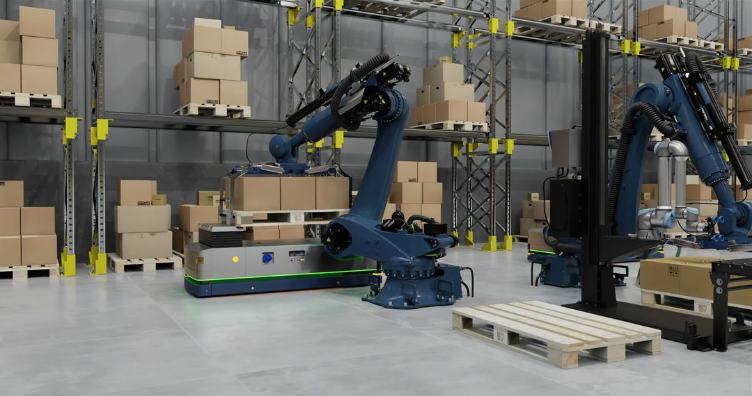 Automated Robots and Drones in Modern Warehouse - Free Images, Stock Photos and Pictures on Pikwizard.com