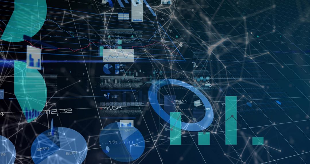 Futuristic Digital Technology with Holographic Data and Charts