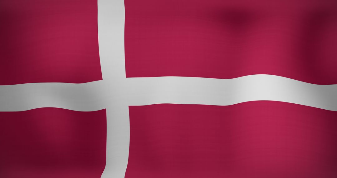 Flag of Denmark Waving in the Wind