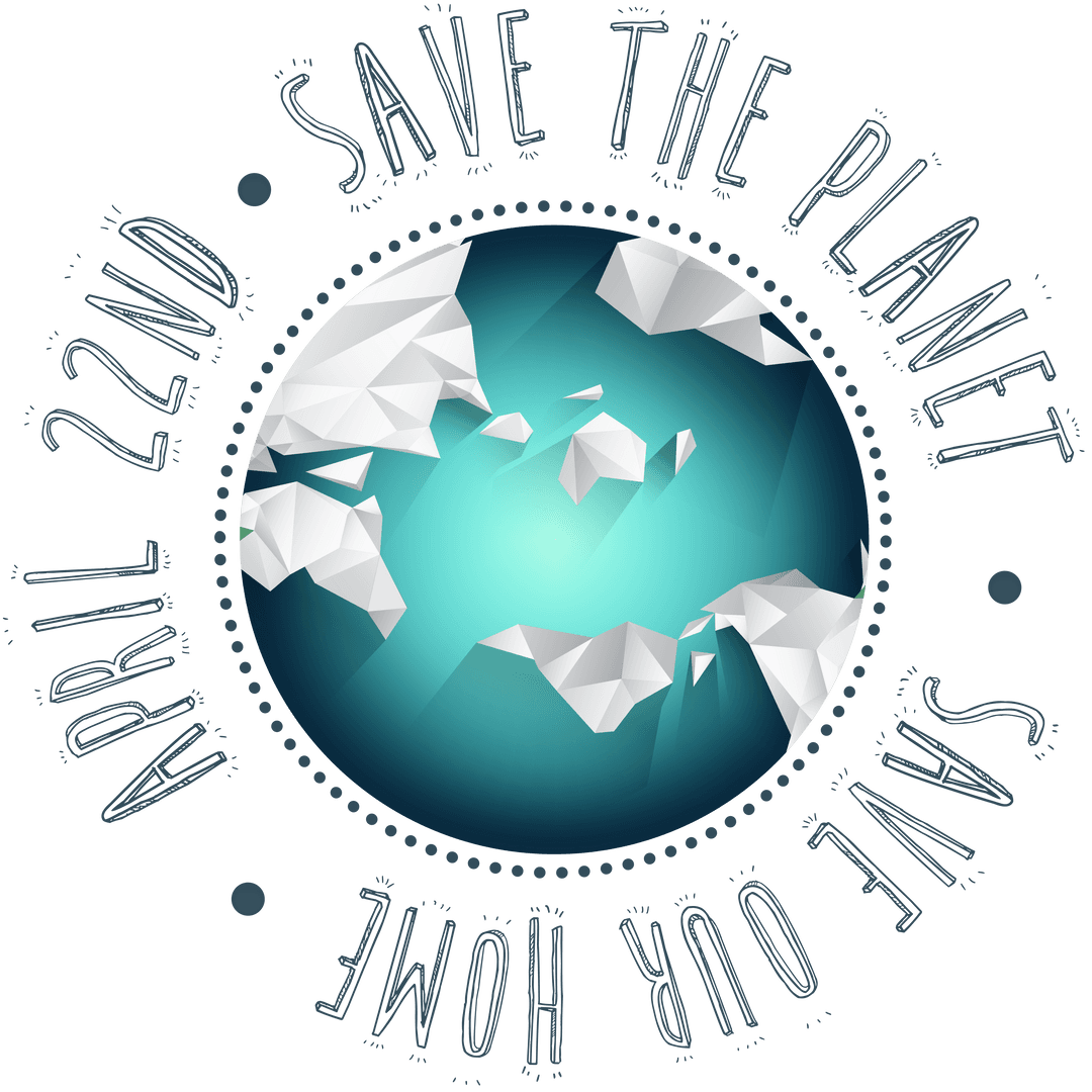 Save the Planet Earth Day Text Transparent Illustration