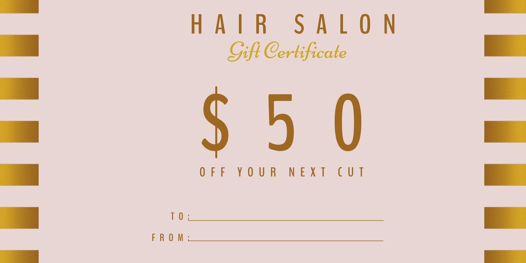 Elegant Hair Salon Gift Certificate with Gold Design - Download Free Stock Templates Pikwizard.com