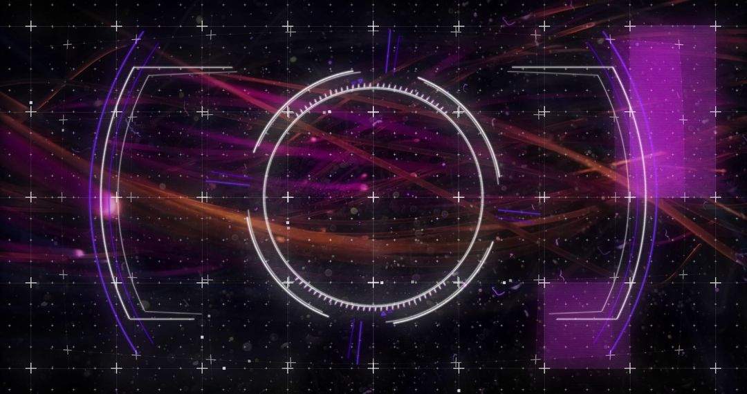 Futuristic Digital HUD Display with Abstract Neon Design