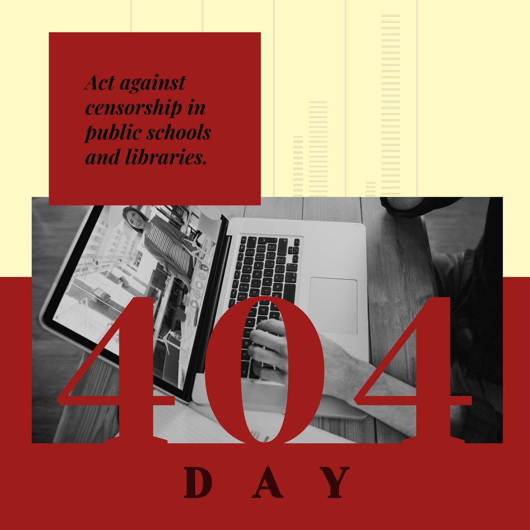 404 Day Conceptual Banner Protesting Library and School Censorship